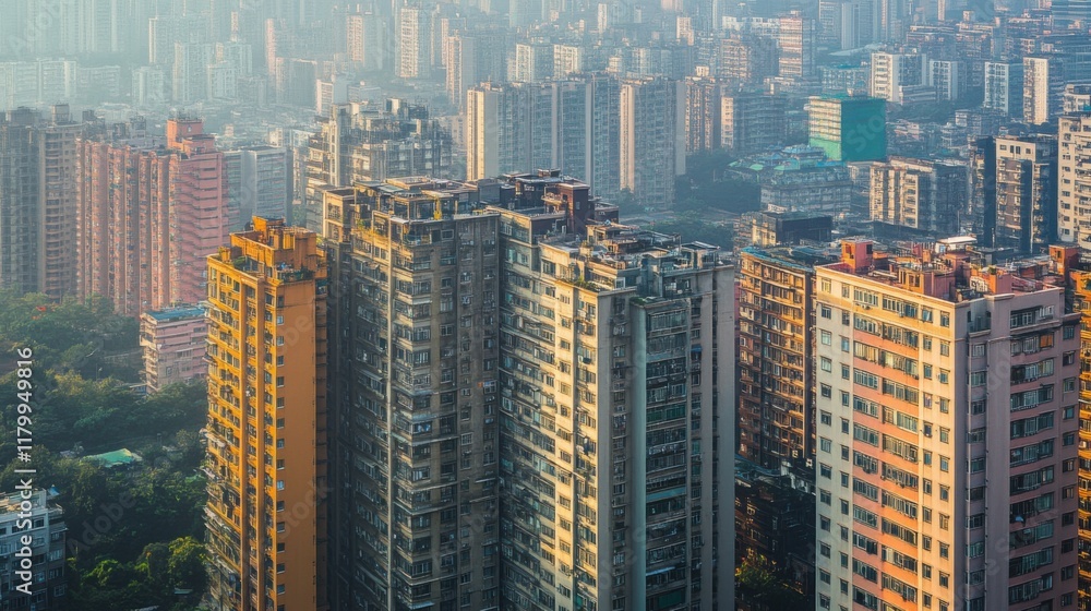 Naklejka premium Urban housing projects aim to meet the growing demand for city living.