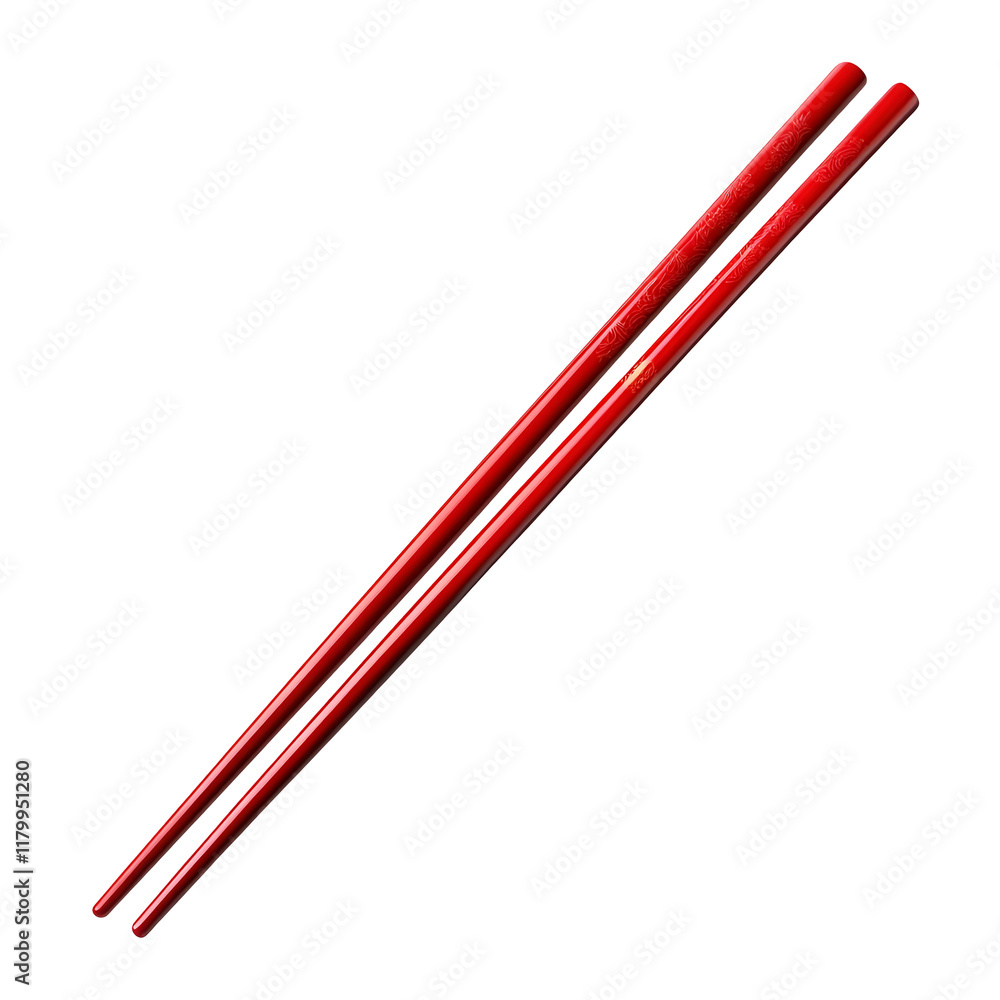 Photography of Vibrant Red Wooden Chinese New Year Chopsticks on Clean White Background Photography of Vibrant Red Wooden Chinese New Year Chopsticks on Clean White Background
