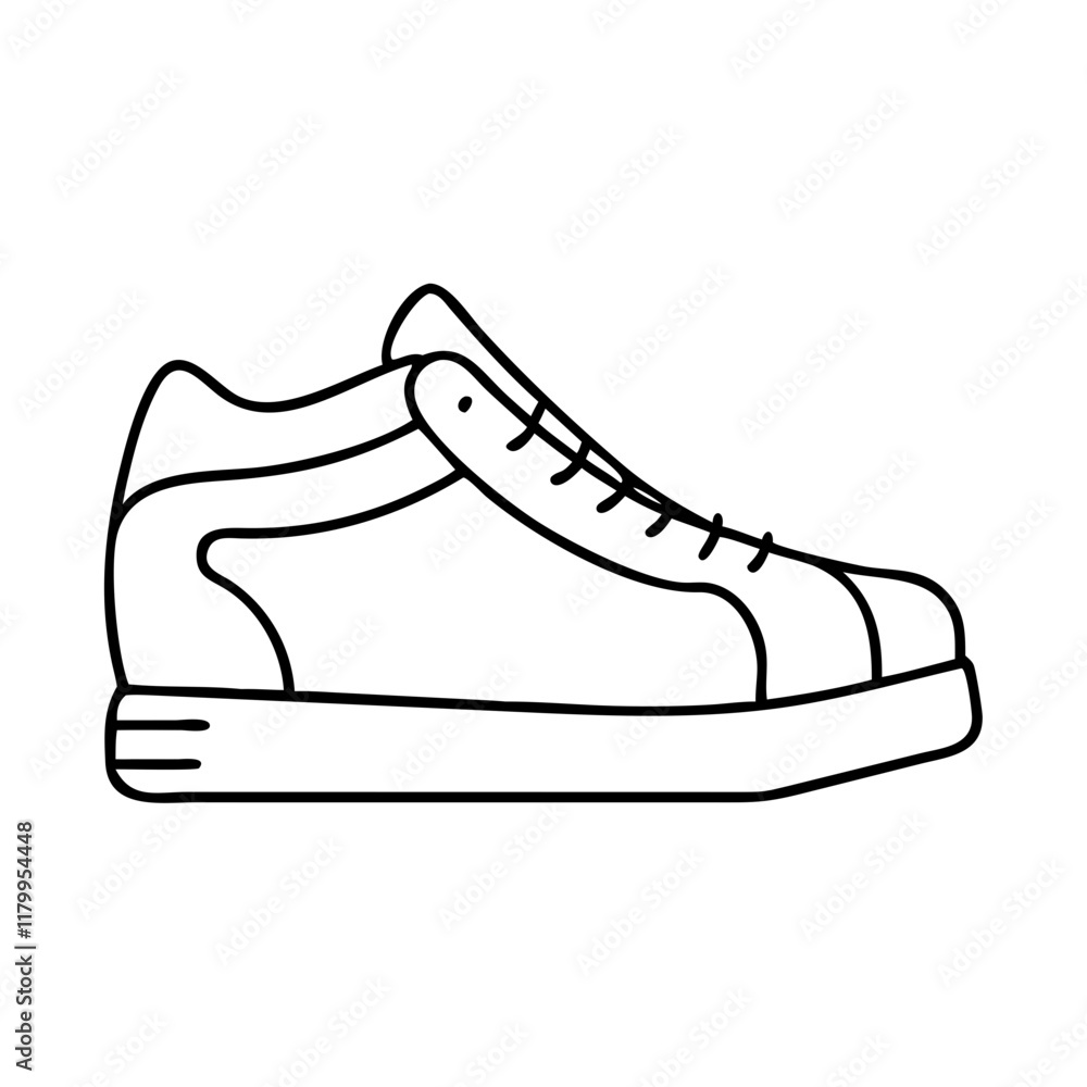 hand drawn illustration of a shoe sneakers hand drawn illustration of a shoe sneakers
