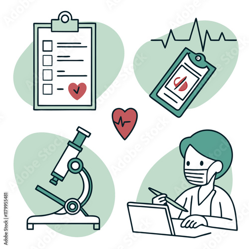 Medical icon set, Generative AI