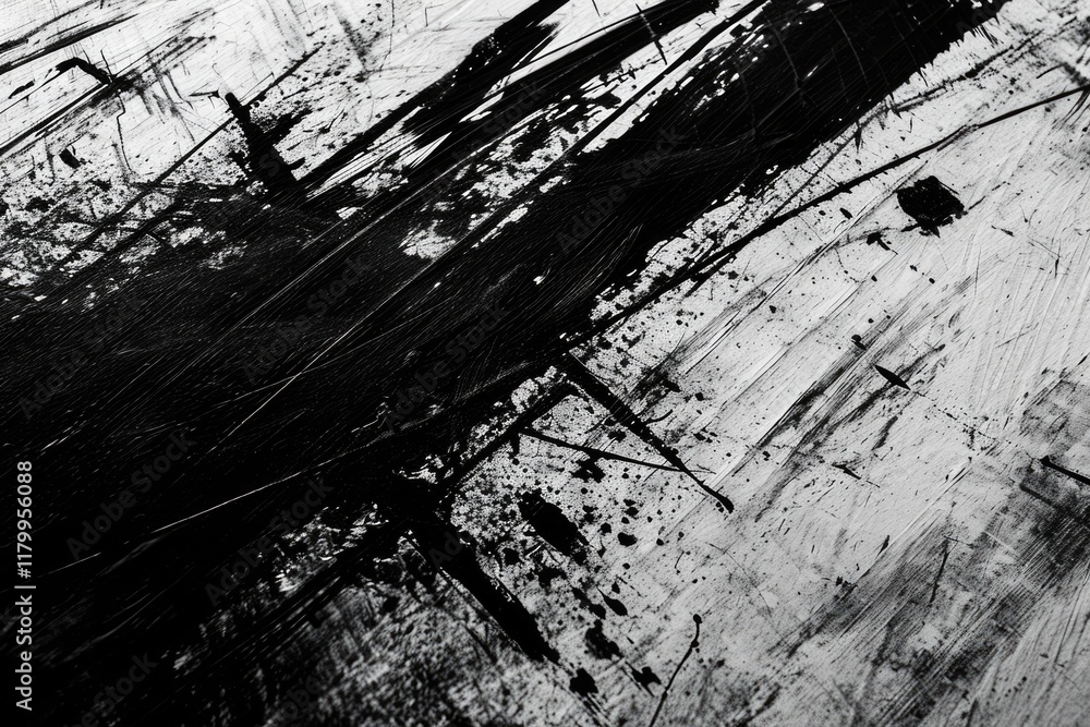 Fototapeta premium Rough and Grungy Black Silhouette Traces Collection with Textured and Messy Design Elements