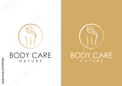 woman body beauty skin care logo design vector