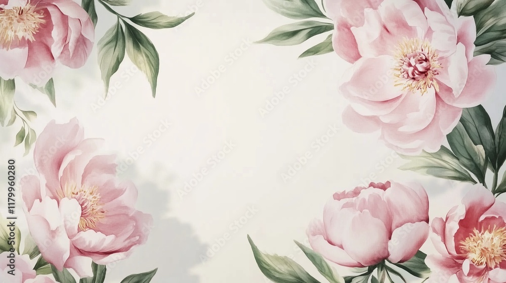 Obraz premium Postcards and invitations with flowers.