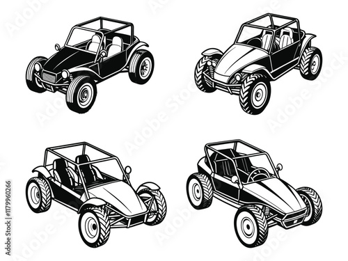 Vector Illustration of Isolated Dune Buggie Silhouette