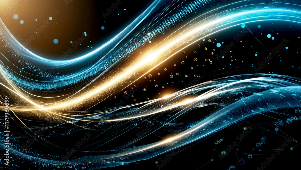 Obraz premium the energy of fractal realms background. The energy of fractal realms Abstract Waving Particle Technology Background.