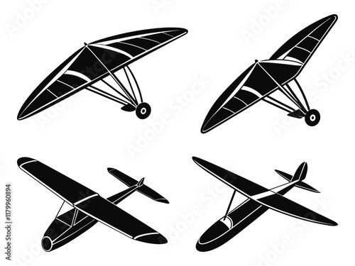 Vector illustration of Isolated Glider Silhouette