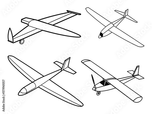 Vector illustration of Isolated Glider Outline