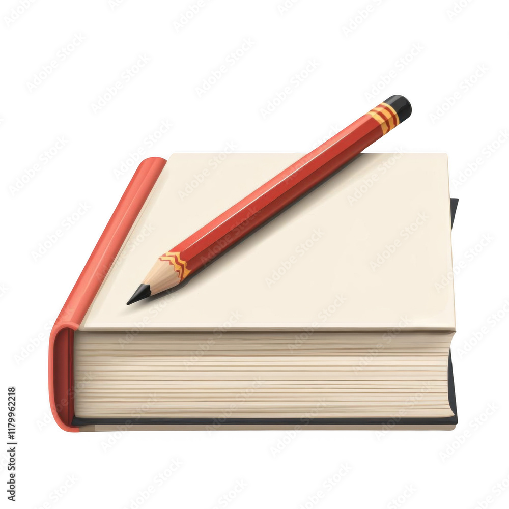 Pencil and book. Isolated on transparent background. Vector illustration. Pencil and book. Isolated on transparent background. Vector illustration.