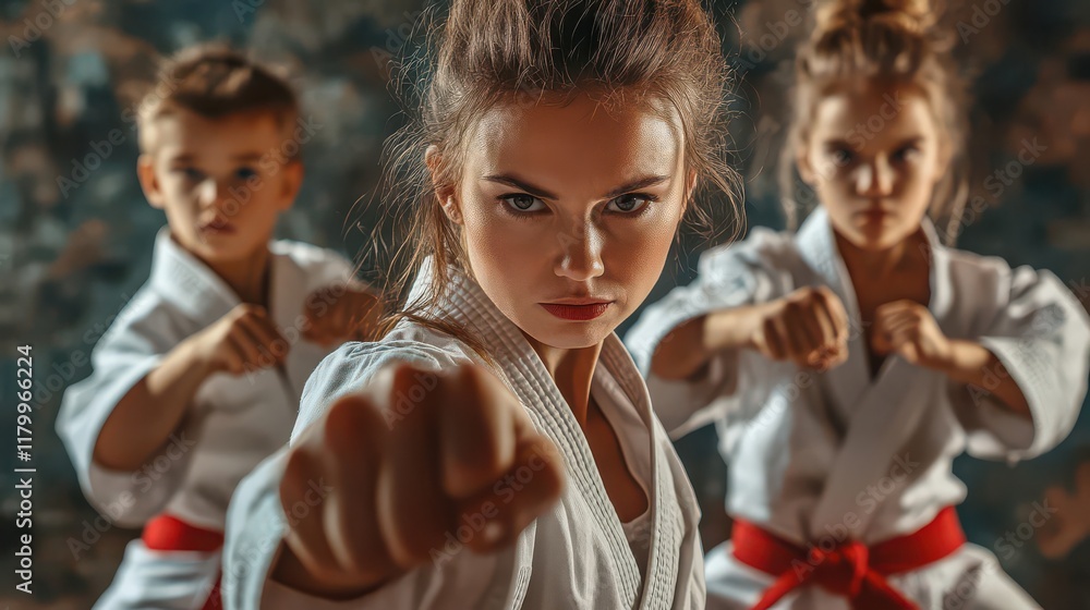 Fototapeta premium Young Martial Artists in Action