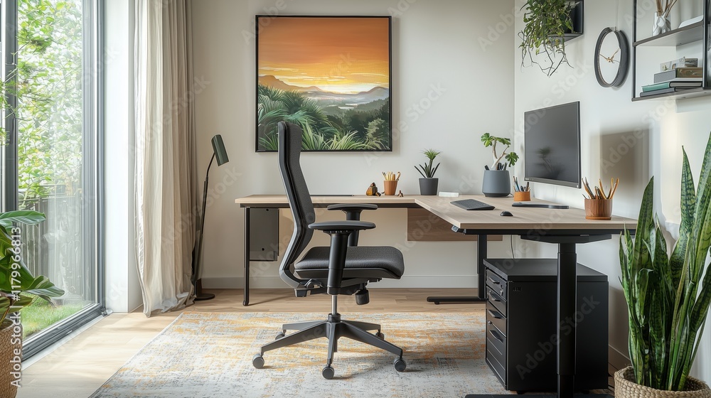 Fototapeta premium Minimalist Home Office Style Modern