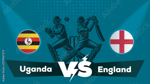 Uganda VS England Match , England Vs Uganda  cricket match , Cricket match concept with creative illustration.eps