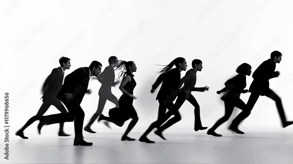 abstract silhouettes of walking people abstract silhouettes of walking people