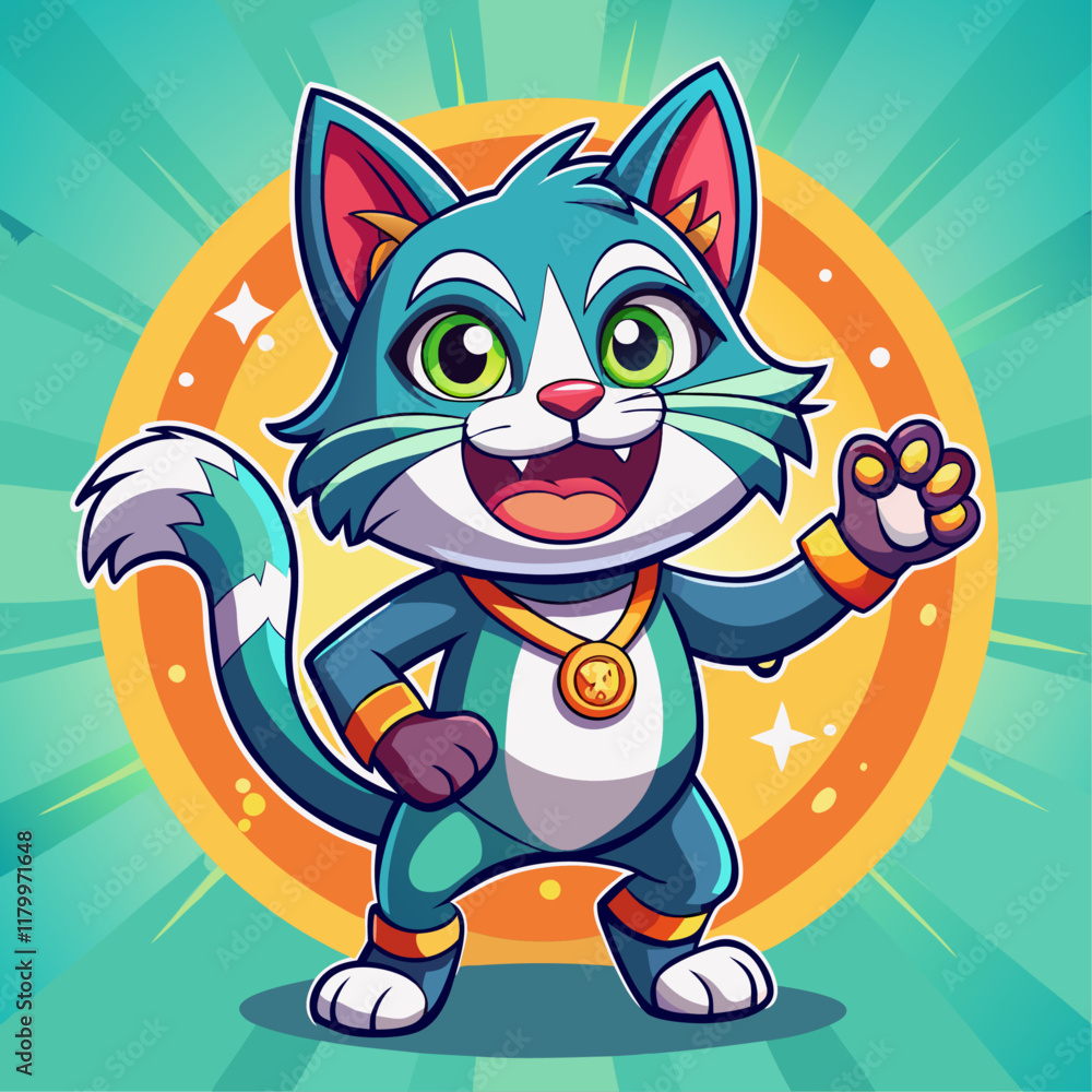 Fototapeta premium A vector illustration for black cat with a white background 