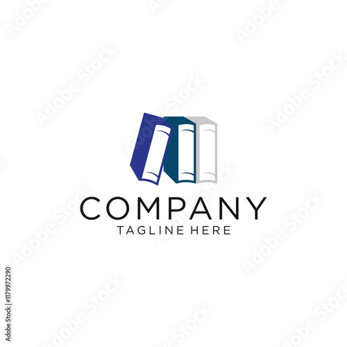 modern 3 book logo design