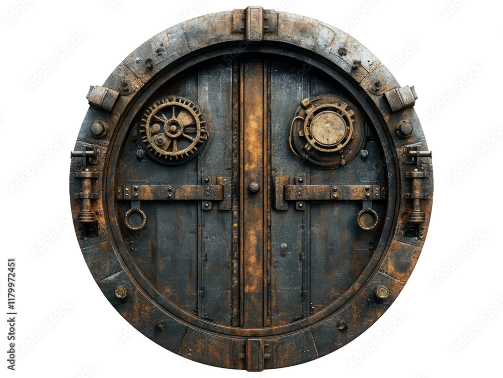 Intricate Steam Vault Door with Gears and Unique Design Elements