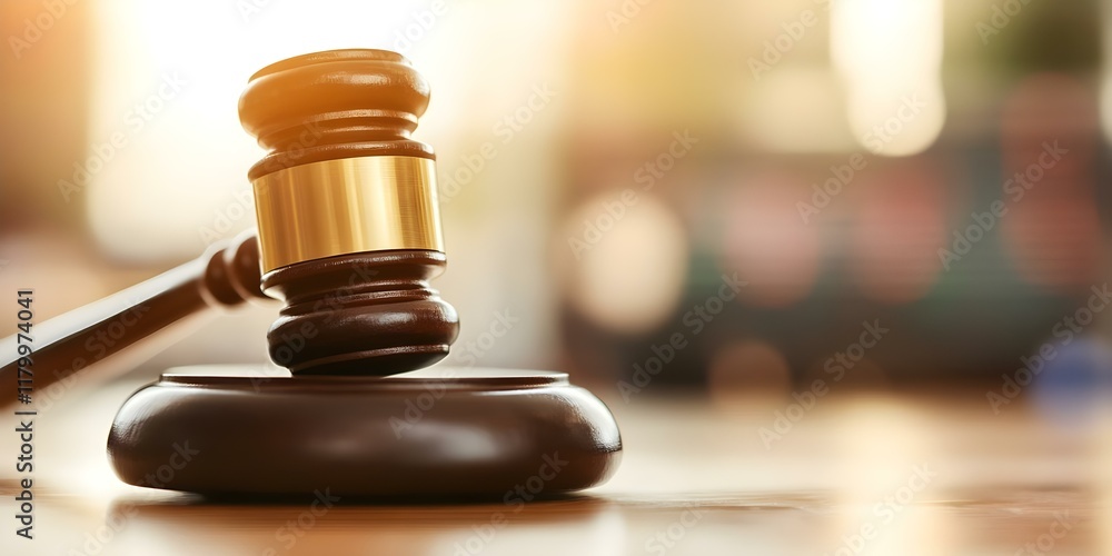 A wooden gavel typically used in courtrooms, symbolizing authority and the judicial system. Concept Judicial Symbolism, Courtroom Authority, Legal Proceedings, Gavel Significance, Rule of Law A wooden gavel typically used in courtrooms, symbolizing authority and the judicial system. Concept Judicial Symbolism, Courtroom Authority, Legal Proceedings, Gavel Significance, Rule of Law