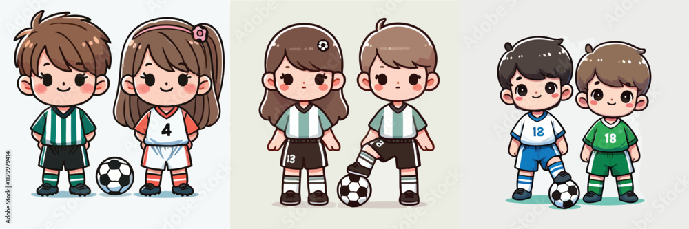 Vector of children doing various sports activities Vector of children doing various sports activities