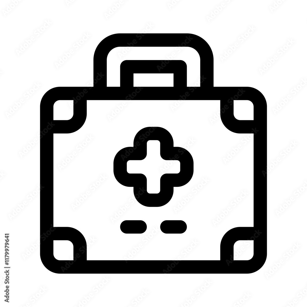 Aid Kit Line Icon. Single icon, line vector icon Aid Kit Line Icon. Single icon, line vector icon