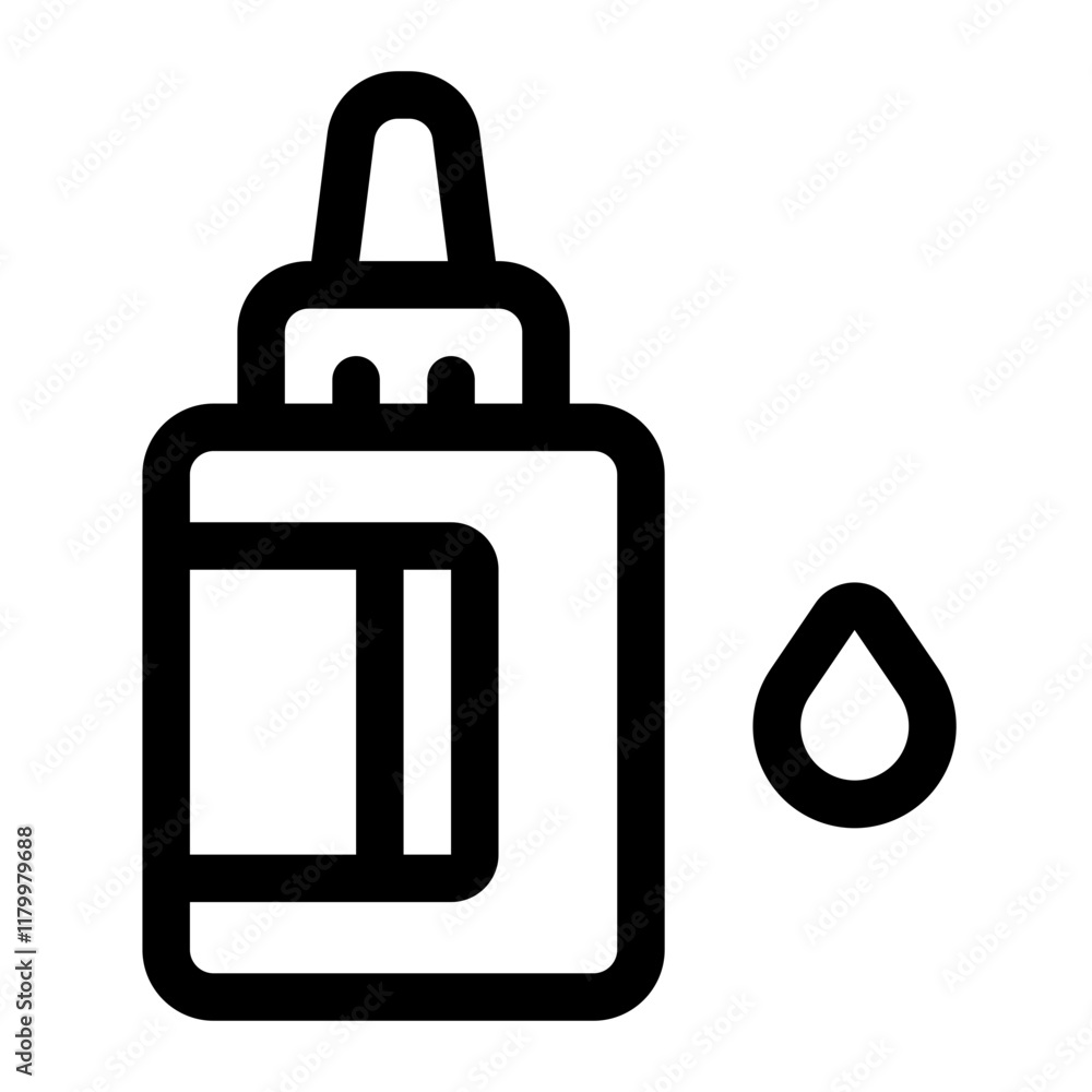 Eyedrop Line Icon. Single icon, line vector icon Eyedrop Line Icon. Single icon, line vector icon