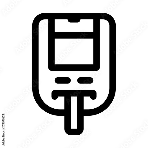 Glucometer Line Icon. Single icon, line vector icon