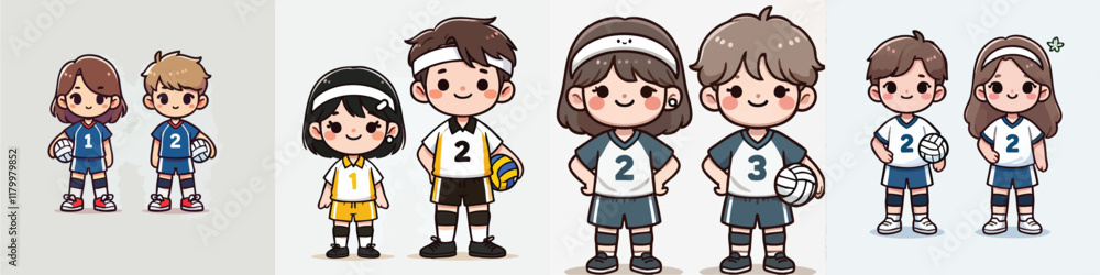 Vector of children doing various sports activities Vector of children doing various sports activities