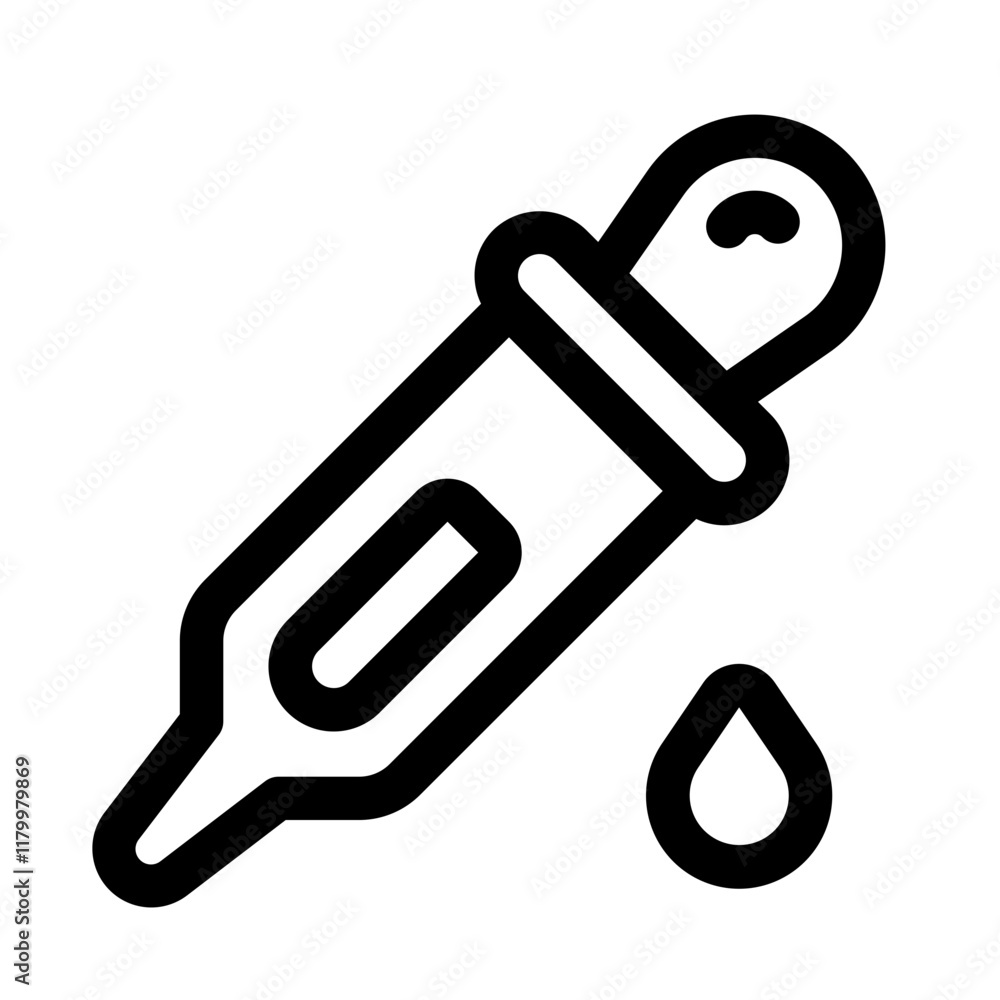 Pipette Line Icon. Single icon, line vector icon Pipette Line Icon. Single icon, line vector icon