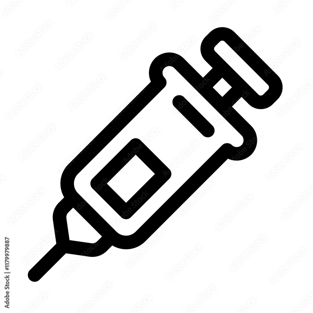 Syringe Line Icon. Single icon, line vector icon Syringe Line Icon. Single icon, line vector icon