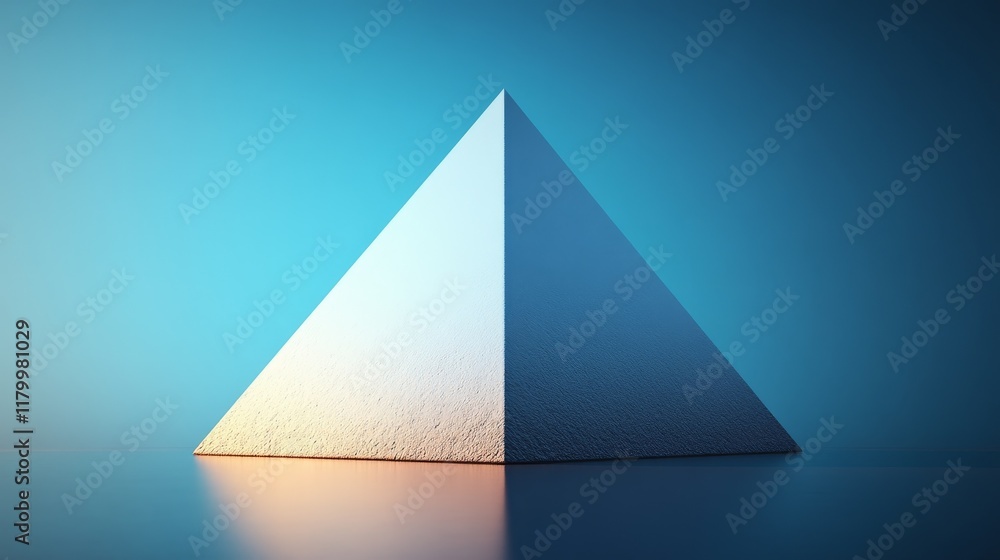 Fototapeta premium A pyramid is shown in a blue background
