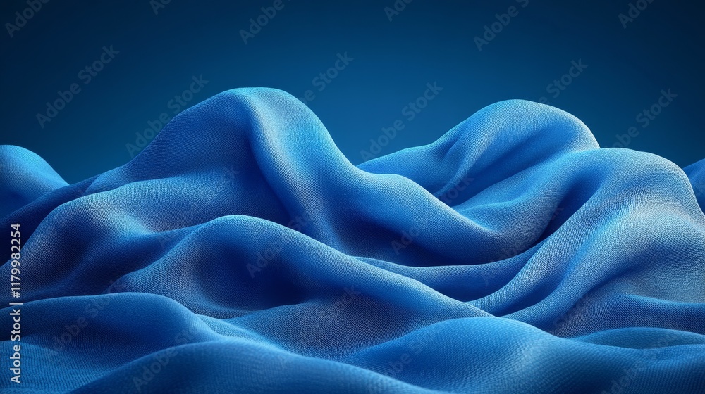 Obraz premium A blue blanket with a wave pattern