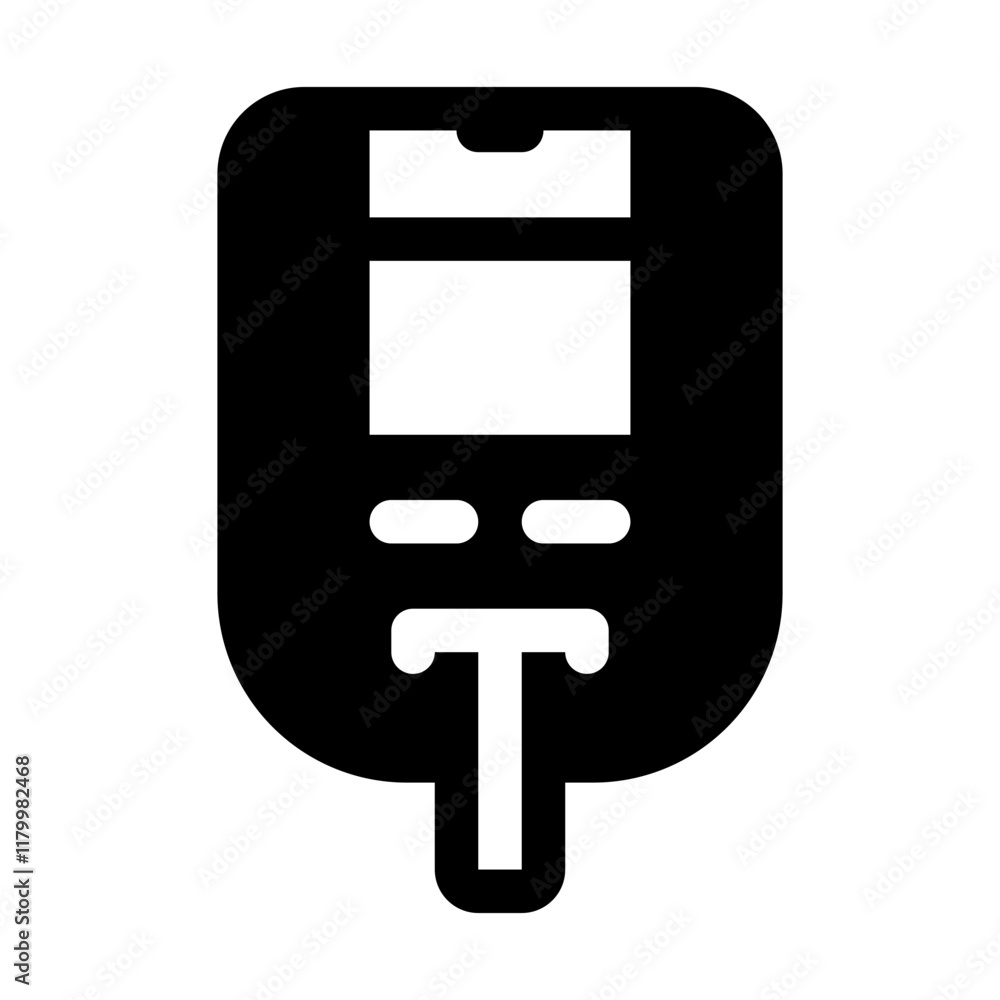Glucometer Glyph Icon. Single icon, glyph vector icon Glucometer Glyph Icon. Single icon, glyph vector icon