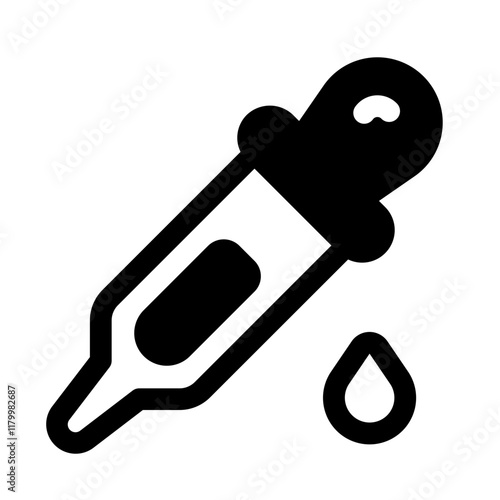 Pipette Glyph Icon. Single icon, glyph vector icon