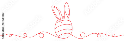 Vector illustration of an easter egg in line art style, easter day, happy easter day