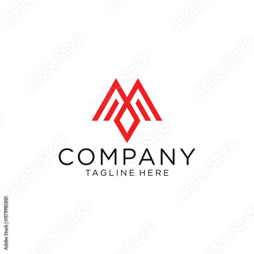 logo design with a modern M motorbike icon