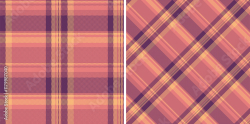 Plaid vector check of fabric seamless texture with a textile pattern background tartan.