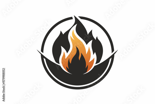 Fire logo Stock Vector. Camp Fire Logo Vector Design Ignite Your Brand Identity. Fire simple detail clean detail vector illustration
