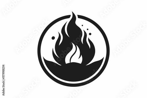 Fire logo Stock Vector. Camp Fire Logo Vector Design Ignite Your Brand Identity. Fire simple detail clean detail vector illustration
