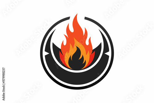 Fire logo Stock Vector. Camp Fire Logo Vector Design Ignite Your Brand Identity. Fire simple detail clean detail vector illustration
