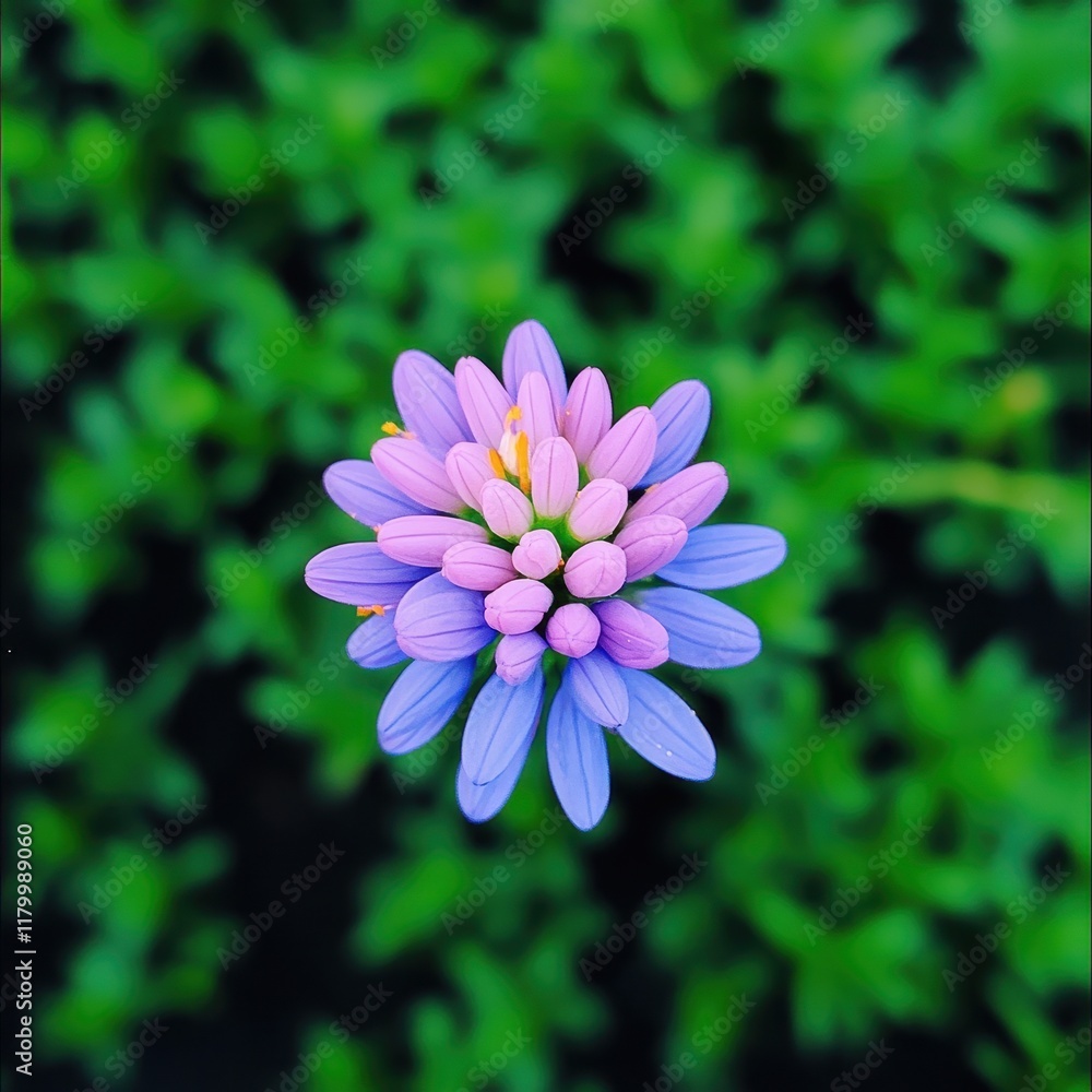 Obraz premium Vibrant Clusters of Purple and Pink Blossoms on Green Foliage Showcasing Natural Beauty and Serenity in a Close-up Floral Composition