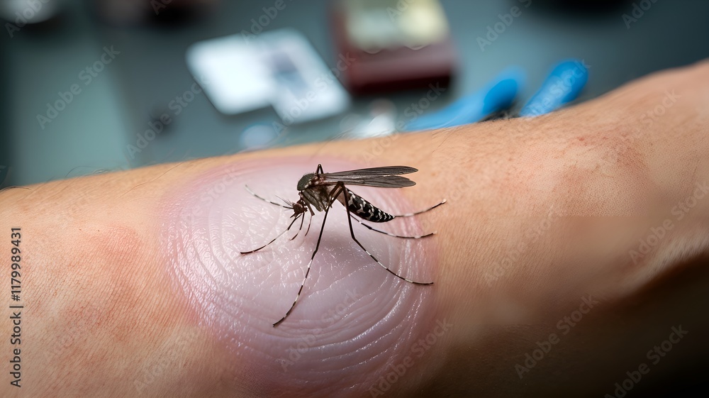 Fototapeta premium The Zica virus, which is spread by Aedes aegypti mosquitoes, causes dengue, chikungunya, mayaro, and yellow fever.