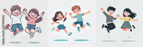 Vector of children doing various sports activities