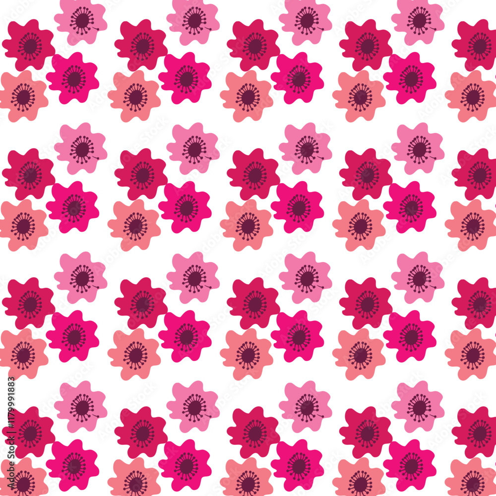 seamless pattern with pink flowers seamless pattern with pink flowers