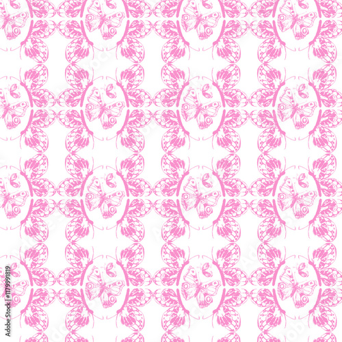 Pattern con decorazione di farfalle rosa
