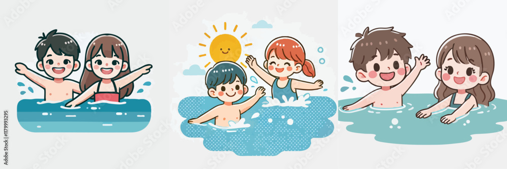 Vector of children doing various sports activities Vector of children doing various sports activities
