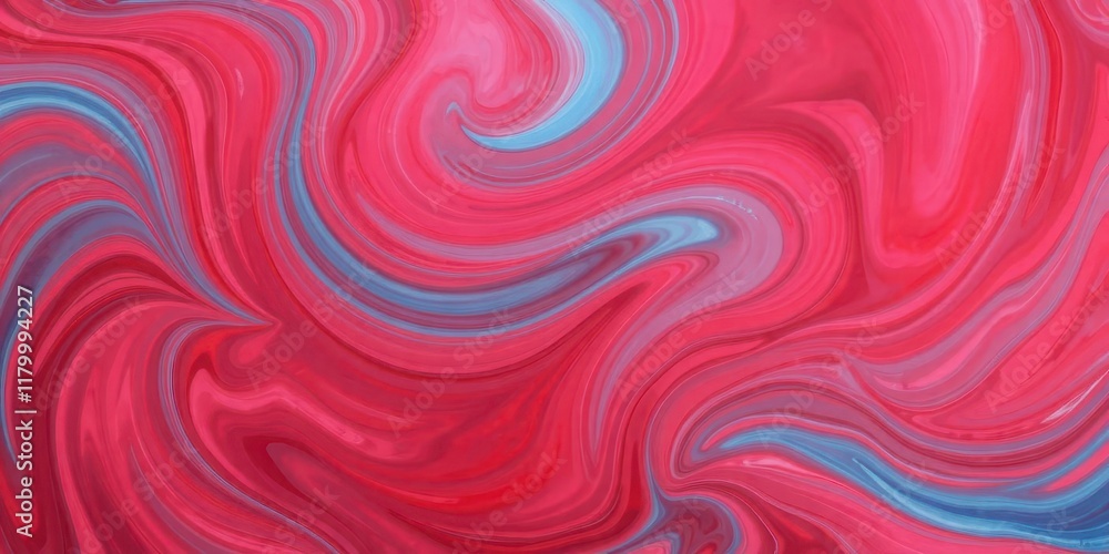 Fototapeta premium Swirling red and blue abstract shapes, vibrant color blend, cosmos,fluid,graphic