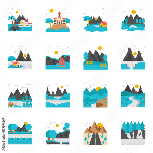Set of Travel Isometric Illustrations 

