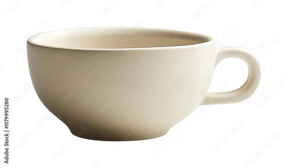Elegant minimalist white teacup with small handle studio setting product calm environment close-up view simple design isolated on transparent background png Elegant minimalist white teacup with small handle studio setting product calm environment close-up view simple design isolated on transparent background png