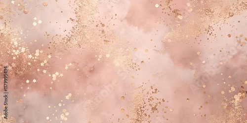 Blush Pink Textured Background with Rose Gold Splatter

