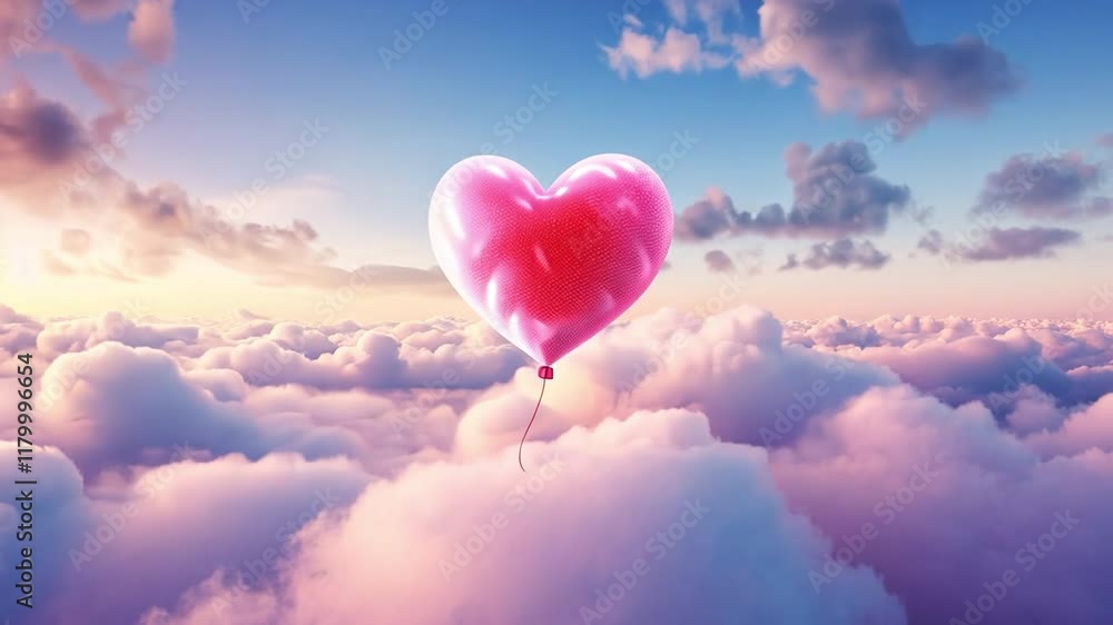 Heart Balloon Soaring Above Clouds Heart Balloon Soaring Above Clouds