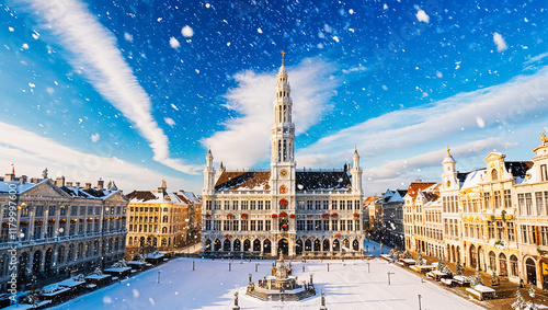 stunning Brussels Belgium, winter day