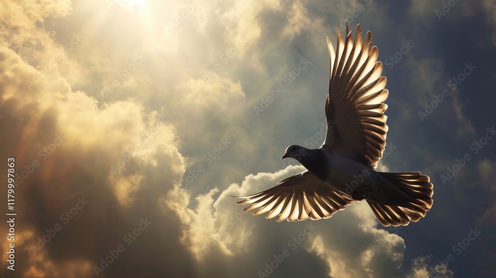 Obraz premium The Radiant Dove: A Symbol of Spiritual Peace and Hope